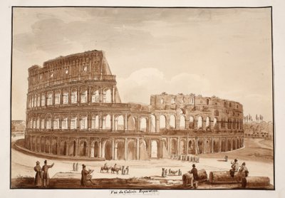 Veduta del Colosseo durante il restauro, 1833 da Agostino Tofanelli